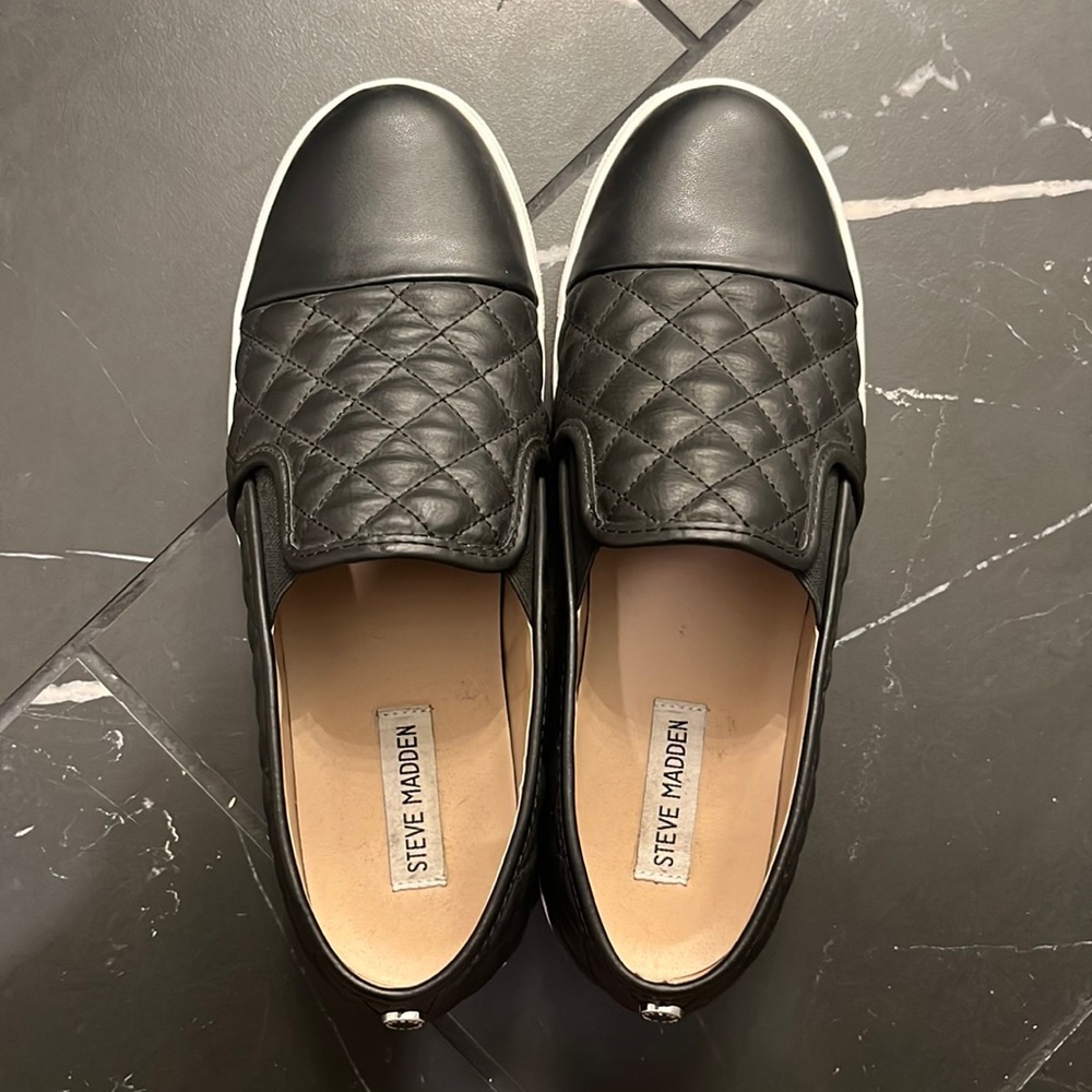 Steve Madden Black Slip On Sneakers